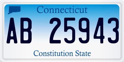 CT license plate AB25943