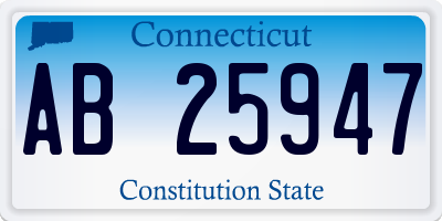 CT license plate AB25947