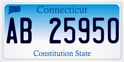 CT license plate AB25950