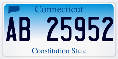 CT license plate AB25952