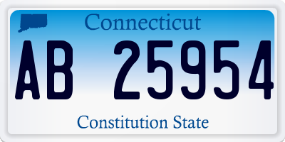 CT license plate AB25954