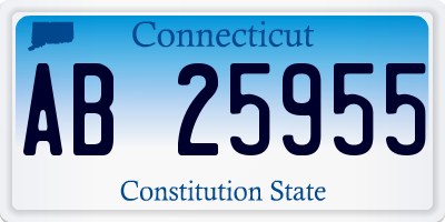 CT license plate AB25955