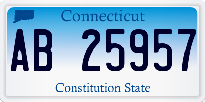 CT license plate AB25957