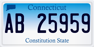 CT license plate AB25959