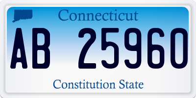 CT license plate AB25960