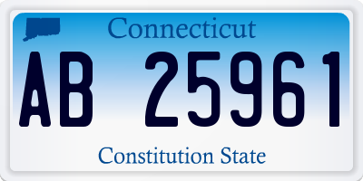 CT license plate AB25961