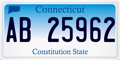 CT license plate AB25962