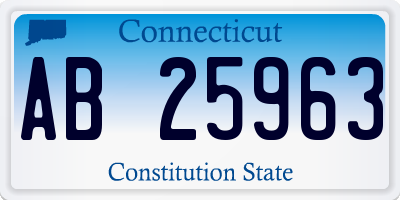 CT license plate AB25963