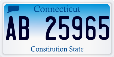 CT license plate AB25965