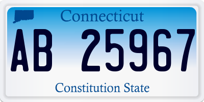 CT license plate AB25967