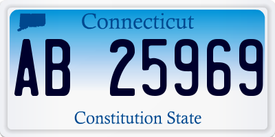 CT license plate AB25969