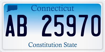 CT license plate AB25970