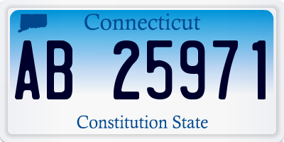 CT license plate AB25971