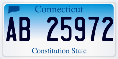 CT license plate AB25972