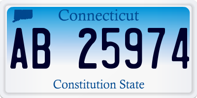 CT license plate AB25974