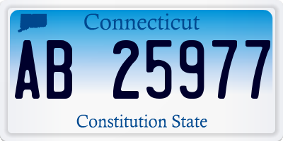 CT license plate AB25977