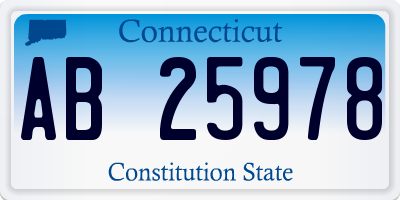 CT license plate AB25978