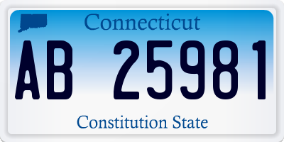 CT license plate AB25981