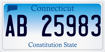 CT license plate AB25983