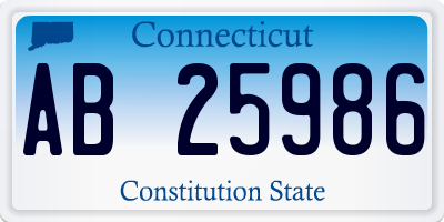 CT license plate AB25986