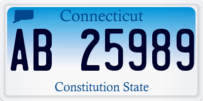 CT license plate AB25989