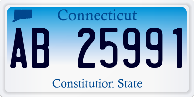 CT license plate AB25991