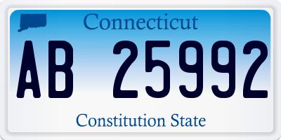 CT license plate AB25992