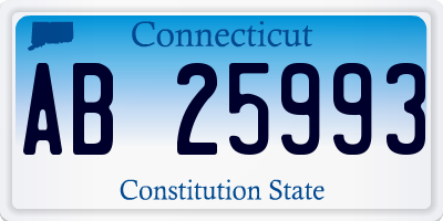 CT license plate AB25993