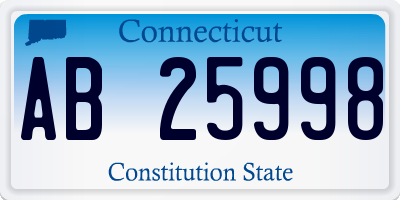 CT license plate AB25998