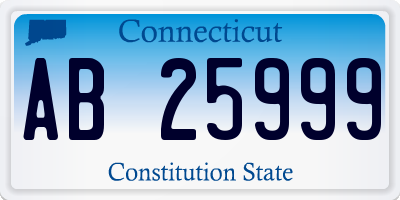 CT license plate AB25999