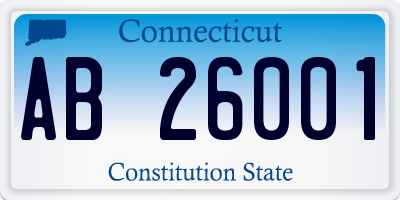 CT license plate AB26001