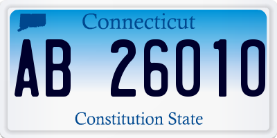CT license plate AB26010
