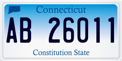CT license plate AB26011