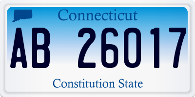 CT license plate AB26017