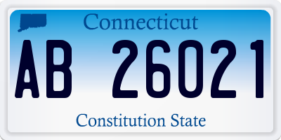 CT license plate AB26021