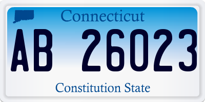 CT license plate AB26023