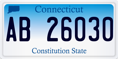 CT license plate AB26030