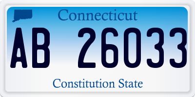 CT license plate AB26033