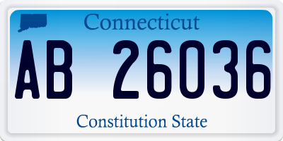 CT license plate AB26036