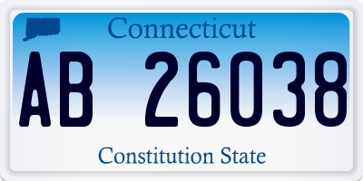 CT license plate AB26038