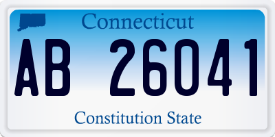 CT license plate AB26041