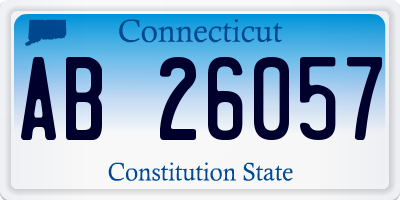 CT license plate AB26057