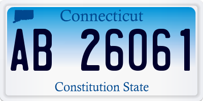 CT license plate AB26061