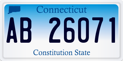 CT license plate AB26071