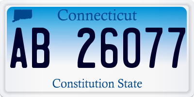 CT license plate AB26077