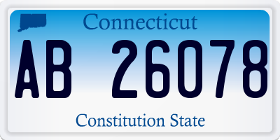 CT license plate AB26078