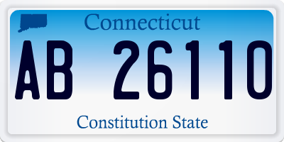 CT license plate AB26110