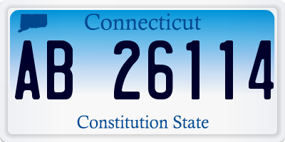 CT license plate AB26114