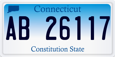 CT license plate AB26117