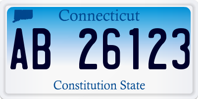 CT license plate AB26123